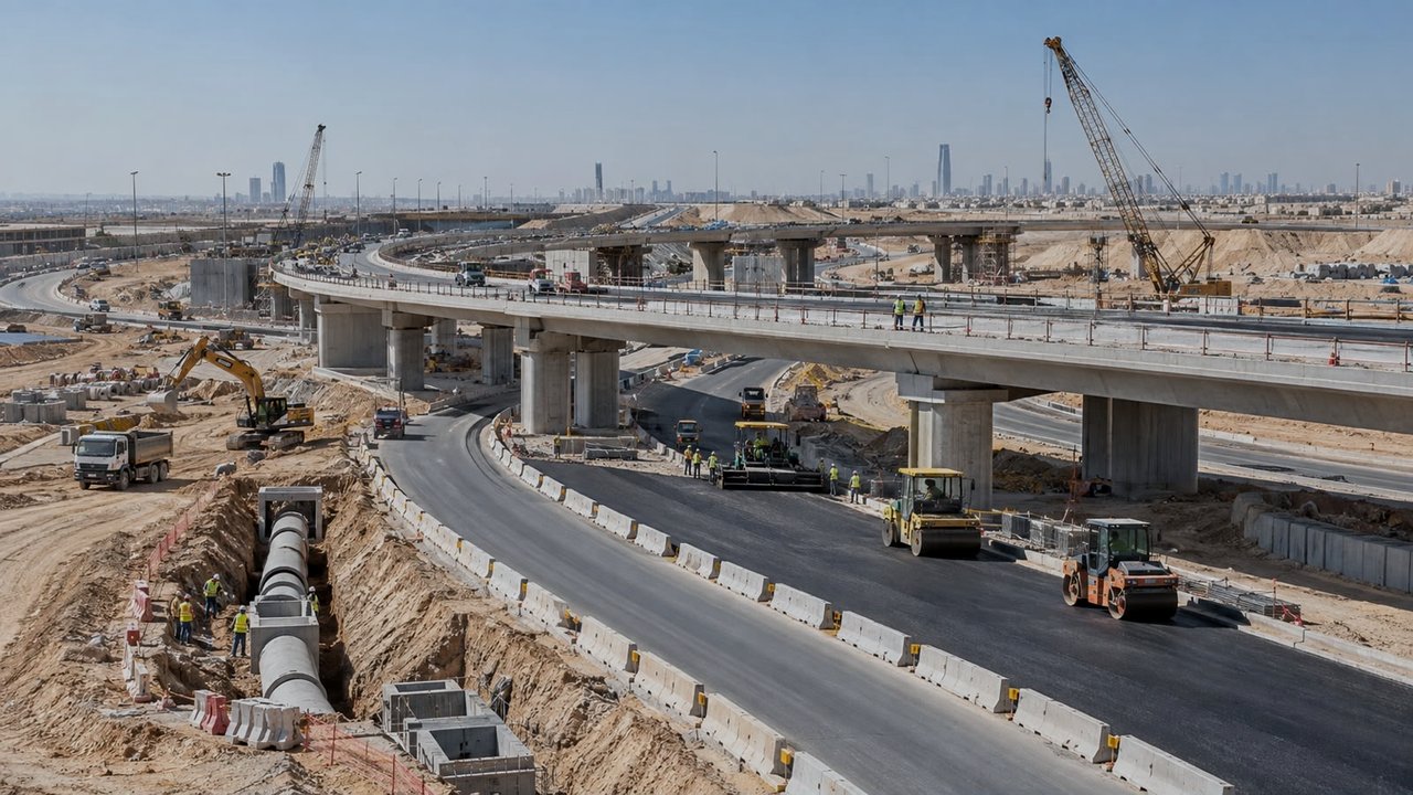 أعمال طرق وجسور وشبكات تصريف